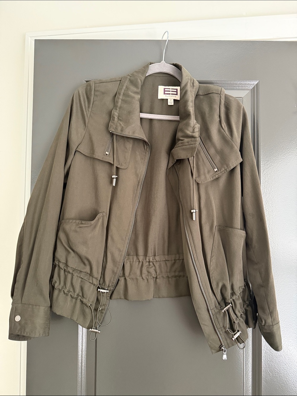Etcetera Dark Olive Utility Drawcord Jacket